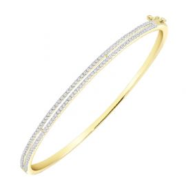 Diamond Two Line Bangle_C13522