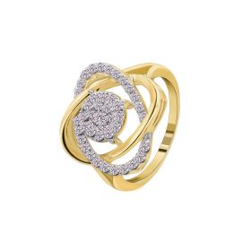 Intertwined illusion diamond ring in 18K yellow gold