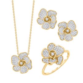 Golden Bloom Diamond Set 14k