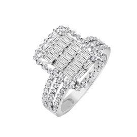 Aina Baguette diamond ring set in 18K white gold - 1