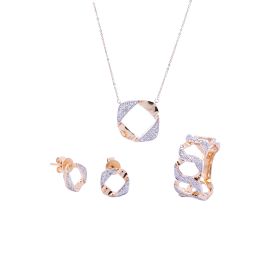 Simple Diamond Necklace set in Yellow Gold 