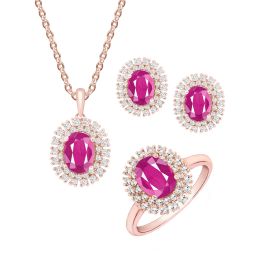 Ruby and Diamond Pendant Set