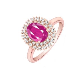 Diana Design Ruby and Diamond Ring in Rose Gold - Image 1