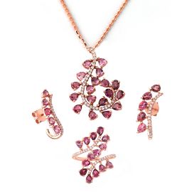 Gemstone Diamond Pendant Set in Rose Gold_C26776_C27081_C26604