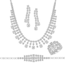 Diamond Necklace Set in 18K Gold | 10.48 CT Luxury Fine Jewelry