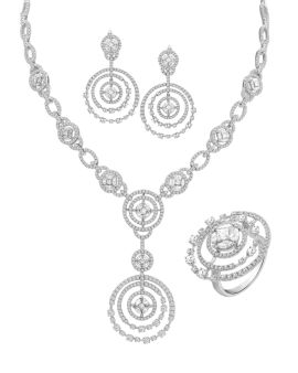 Natural Diamond Necklace Set_B44613_B57101_B56963