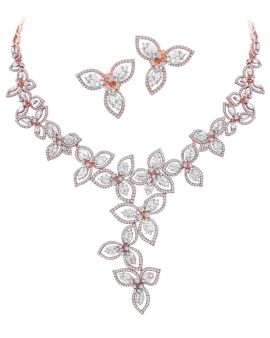 Natural Diamond Necklace and Earrings_B60366_B53816