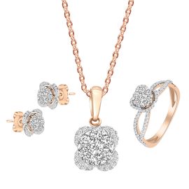 Flower-shaped Coronet diamond pendant set in gold