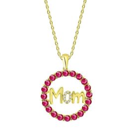 ENCHANTED MOM PENDANT WITH DIAMOND AND RUBY  IN 18K GOLD