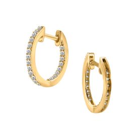 Diamond Hinged Mini Hoop Earrings