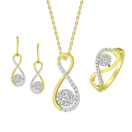 Infinity pendant set with coronet diamond in 18K gold