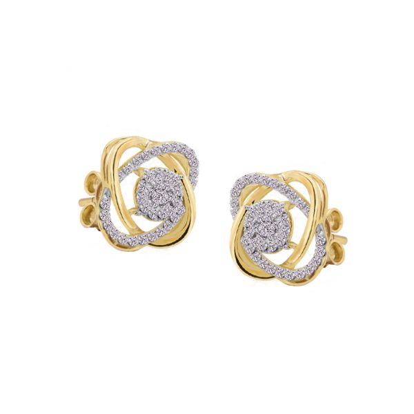 Diamond gold studs on sale