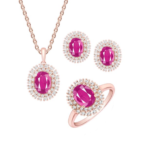 Diamond locket online earrings set