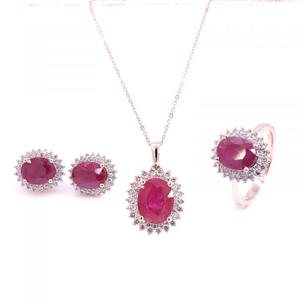 Diamond and best sale ruby pendant