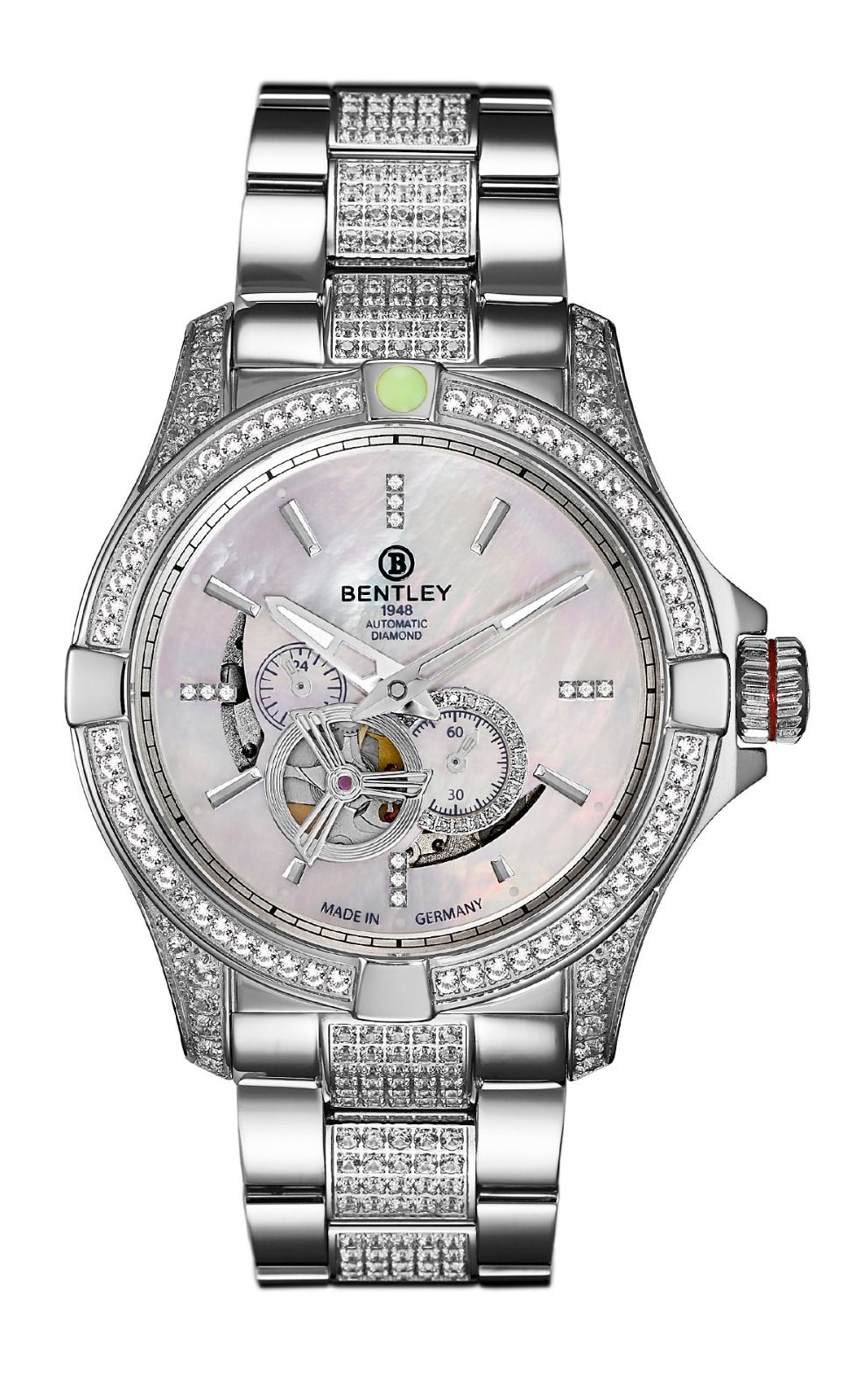 Shop Gold Classic Bentley Stainless Steel Diamond Watch in