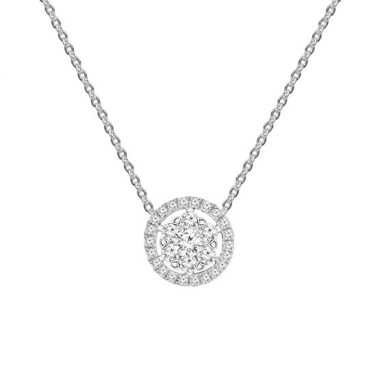 Diamond circle necklace hot sale white gold