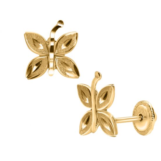 Shop Tiny Butterfly 18K Gold Earrings Online