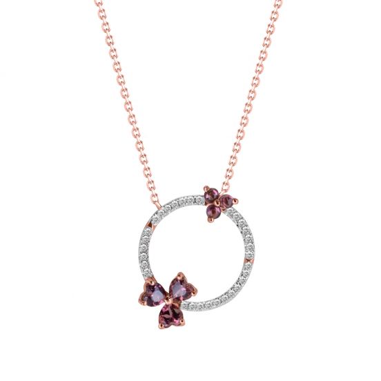 Shop Pink Tourmaline Diamond Pendant Set in 18K Rose