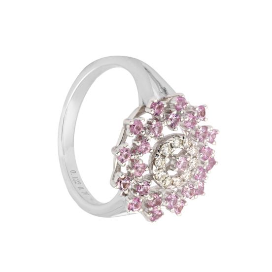 Diamond and Pink Sapphire Ring I03619