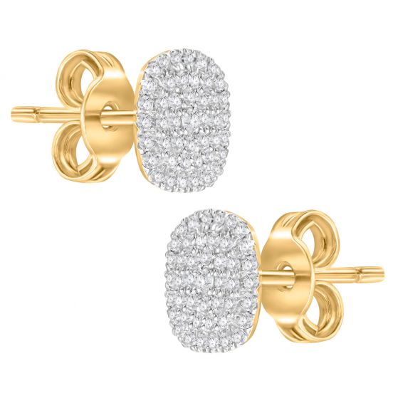 Buy 18K Gold Cushion Cut Diamond Stud Earrings CT